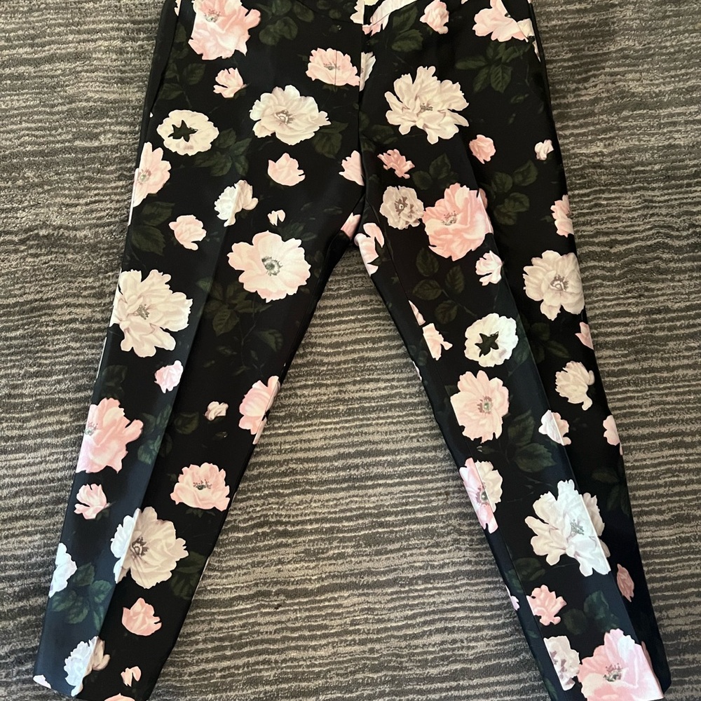 J. Crew Collection Pants in Midnight Floral Ankle Pants